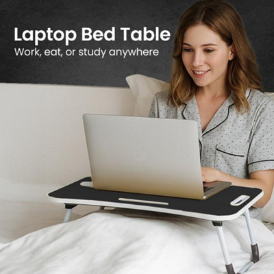 ASAB Portable Laptop Bed Desk Foldable Table with Tablet Slot and Non ...