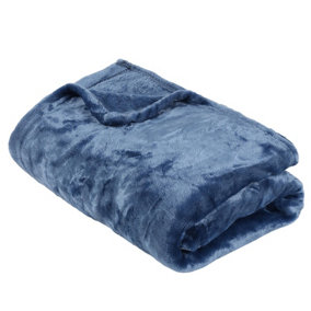ASAB Soft Flannel Blanket Throw 150 x 130cm - Light Blue