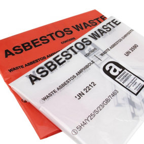 Asbestos Waste Bags Heavy Duty (Large 1200mm x 900mm) (100 x RED & 100 x CLEAR)