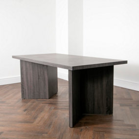 Ascot Grey Oak Dining Table V Shaped Legs (Seats 6)
