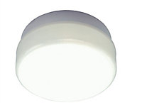 ASD AC/WL100 Circular External Bulkhead Light Fitting - White Base / Opal Cover