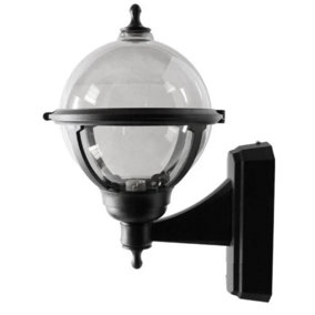 ASD GL/BS100 Outdoor Globe Lantern Light Fitting (Black/Smoke Effect)