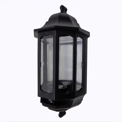 ASD HL/BK060C Half Lantern with Photocell Dusk to Dawn Control (Black)