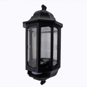 ASD HL/BK060P Half Lantern with PIR Movement Sensor (Black)