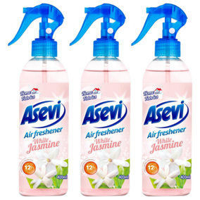 Asevi Air and Fabric Freshener Spray White Jasmine 400ml (Pack of 3)
