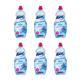 Asevi Fabric Softener Blue Intense Freshness 60 Washes 1380ML - Intense Freshness, Concentrated - Pack of 6
