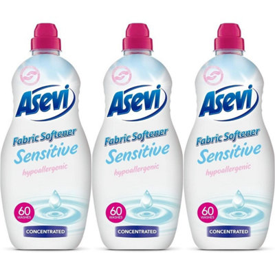 Asevi Fabric Softener Laundry Conditioner Concentrated Sensitive 60W 1380ML Pack of 3