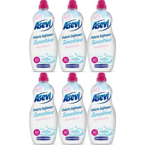Asevi Fabric Softener Laundry Conditioner Concentrated Sensitive 60W 1380ML Pack of 6