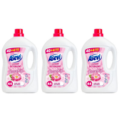 Asevi Laundry Liquid Detergent Rosehip 44 Washes 2376ml x 3