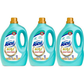 Asevi Max sanitiser hypoallergenic Laundry Detergent Washing 50 Washes 2.5L (Pack of 3)