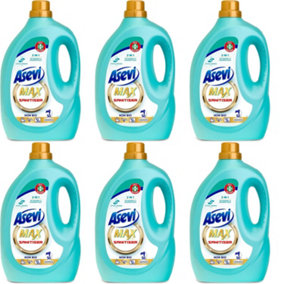 Asevi Max sanitiser hypoallergenic Laundry Detergent Washing 50 Washes 2.5L (Pack of 6)