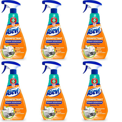 Asevi Power Degreaser Disinfectant Cleaning Spray, Antibacterial Spray, Kitchen Spray, 750ml (Pack of 6)