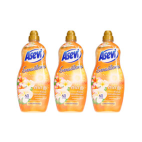 Asevi Sensations Laundry Conditioner, Energy 1.32L, 60 Washes - Concentrated Liquid Fabric Softener - Pack of 3