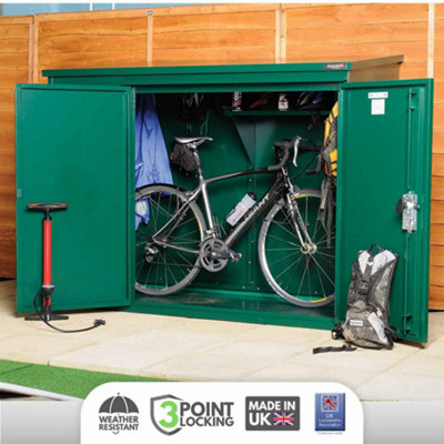 ASGARD Addition all metal garden shed in green with 3 point locking and ...