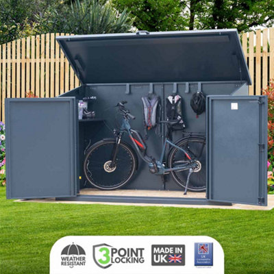 Asgard Maxess electric ready Pro Bike Shed in GREY