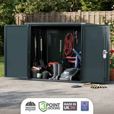 ASGARD Secure Store all metal garden shed with full metal floor and 3 ...