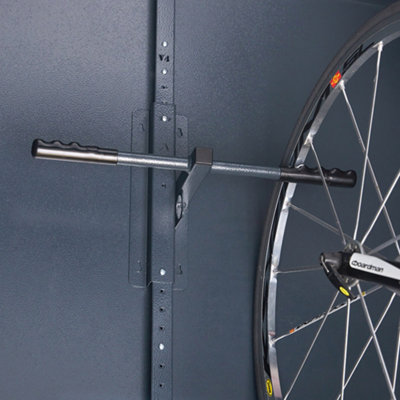ASGARD Vertical Metal Bike Hanger Locker shed in GREY for 1 bike with ...