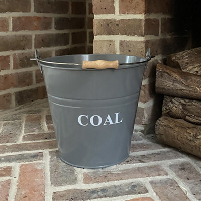 JVL Conway Fireside Accessory Log Coal Holder Black