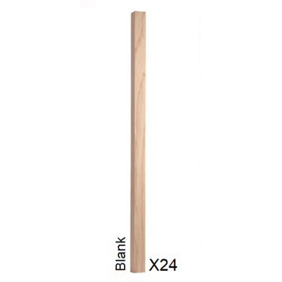 Ash Spindle Blank 41mm x 41mm x 900mm - 24 Pack UK Manufactured Traditional Products Ltd