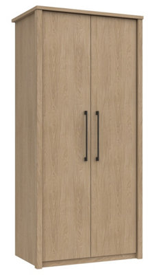 Ashbourne 2 Door Robe - Natural Oak on Express Delivery and Ready Assembled