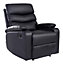 ASHBY LEATHER RECLINER ARMCHAIR SOFA HOME LOUNGE CHAIR RECLINING BLACK