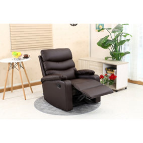 Ashby Leather Recliner Armchair Sofa Home Lounge Chair Reclining Brown