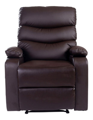 Ashby Leather Recliner Armchair Sofa Home Lounge Chair Reclining Brown