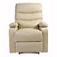 ASHBY LEATHER RECLINER ARMCHAIR SOFA HOME LOUNGE CHAIR RECLINING CREAM