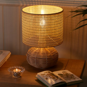 Ashby Rattan Hallway Room Décor Office Lamp Night Lamp Bedside Table Lamp