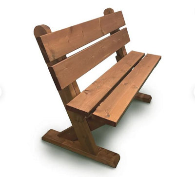 Ashcombe Valley Bench - Wood - Dip Treated - L65 x W120 x H90 cm - Minimal Assembly Required - 4