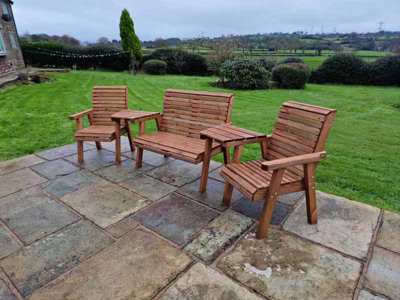 Ashcombe Valley Bench - Wood - Dip Treated - L65 x W120 x H90 cm - Minimal Assembly Required - 6