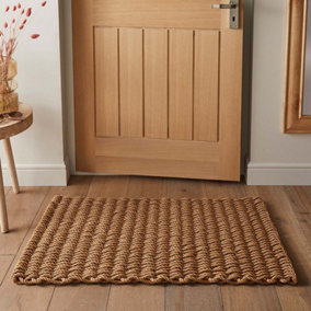 Ashden Beige Braided Polyporpylene Outdoor Doormat 100 x 55cm