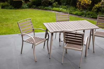 Ashdown 130cm x 70cm Outdoor Patio Table and 4 Chair Set