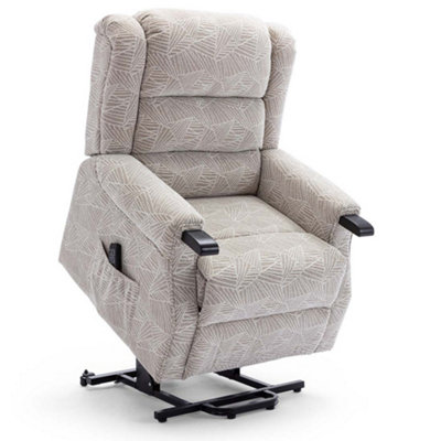 ASHFIELD ELECTRIC FABRIC DUAL MOTOR RISER RISE RECLINER LIFT MOBILITY TILT CHAIR CREAM