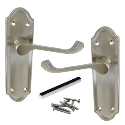 Ashford Door Handle Internal Latch Scroll Lever - Satin by Betley ...