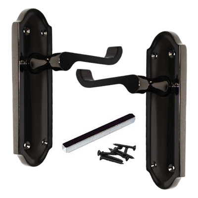 Ashford Door Handle Latch Scroll Lever - Black Nickel Price Comparisons | Compare The Build