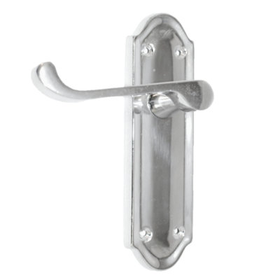 Ashford Door Handle Latch Scroll Lever - Chrome Latch Pack