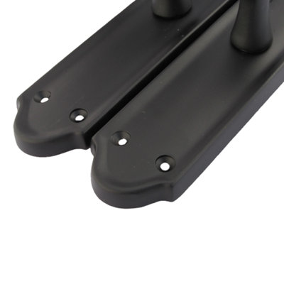 Ashford Door Handle Latch Scroll Lever - Matt Black Latch Pack
