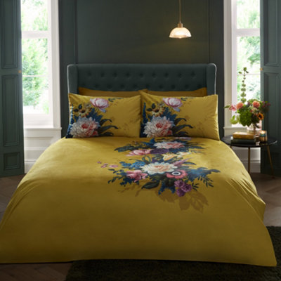 Ashington Ochre Velvet Duvet Cover Set