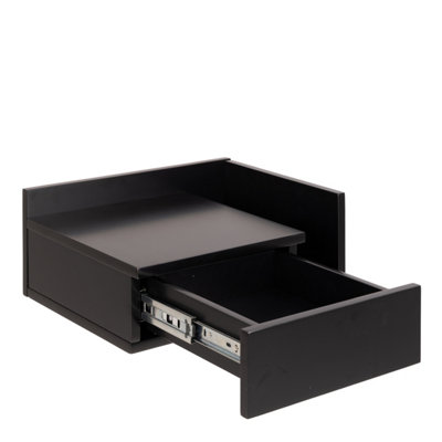 Ashlan 1 Drawer Bedside Table in Black