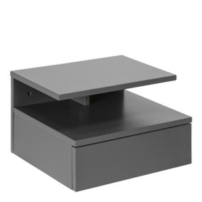 Ashlan Bedside Table with 1 Drawer in Grey
