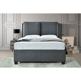 Ashleigh 4FT 6 Double PU Pillowback Grey Ottoman Bed