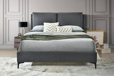 Ashleigh 5ft Kingsize PU Pillowback Grey Bed Frame