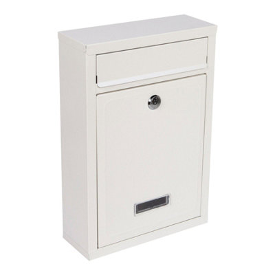 Ashley - 1x White Modern Steel Plated Post Box