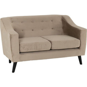 Ashley 2 Seater Sofa Upholstered in Oyster Velvet Fabric 2 Man Del
