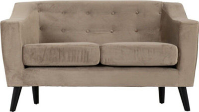 Ashley 2 Seater Sofa Upholstered in Oyster Velvet Fabric 2 Man Del