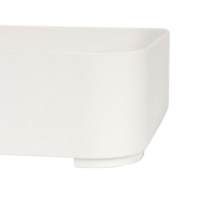 Ashley 2x Plastic Stackable Storage Bins - 15cm x 15cm x 5cm - White