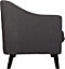 Ashley 3 Seater Sofa - L74 x W174 x H85 cm - Dark Grey Fabric