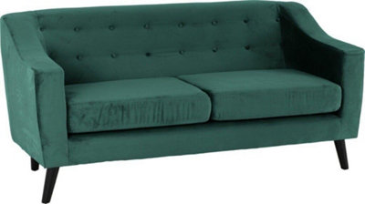 Ashley 3 Seater Sofa Upholstered in Green Velvet Fabric 2 Man Del