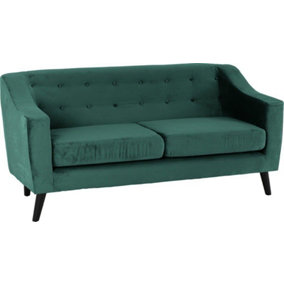 Ashley 3 Seater Sofa Upholstered in Green Velvet Fabric 2 Man Del